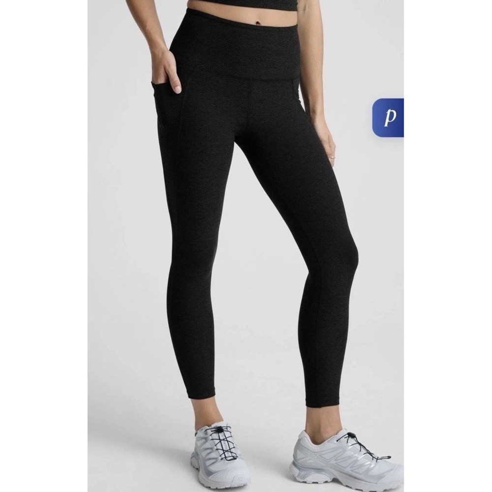 EUC Beyond Yoga Spacedye Out of Pocket High Waisted MIDI Legging BLACK Night XL